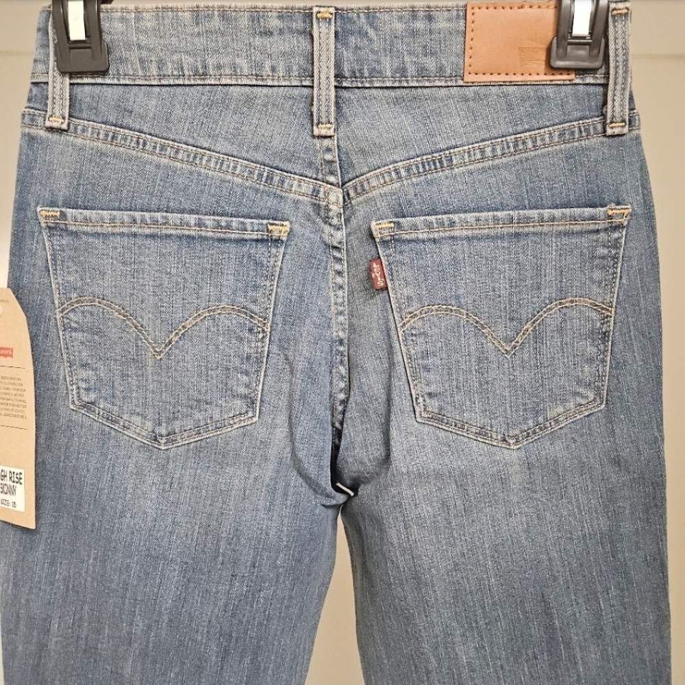 47  LEVI'S HIGH RISE SKINNY DISTRESSED JEANS WOMEN'S SIZE 25 - Picture 4 of 10